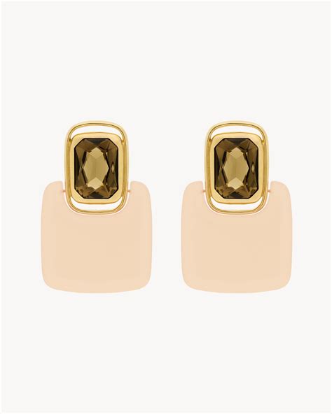 ohrringe ysl|ysl cabochon square earrings.